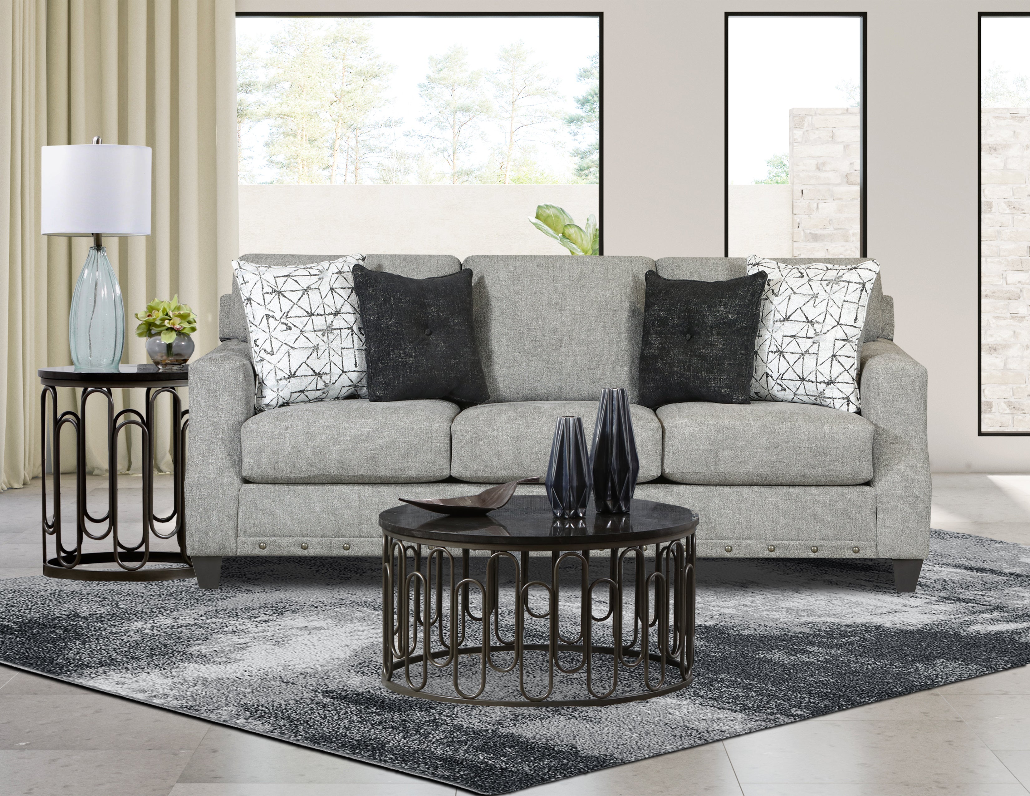 Alexandria Grey Stone Sofa