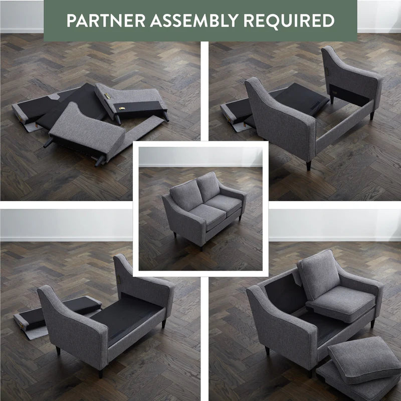 Gray Straight Back Sofa by Edenbrook