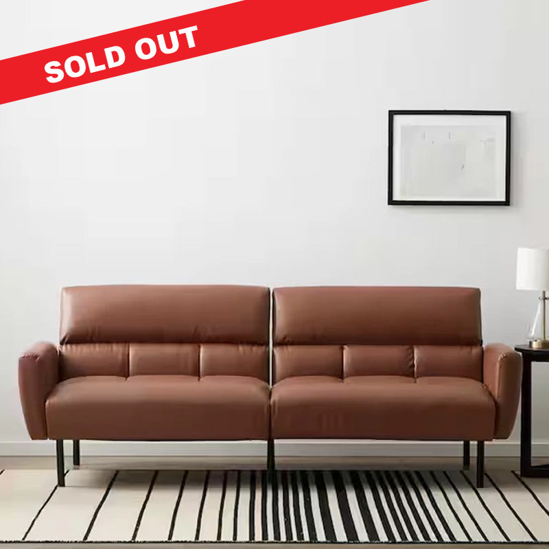 Caramel Faux Leather Futon by Lucid