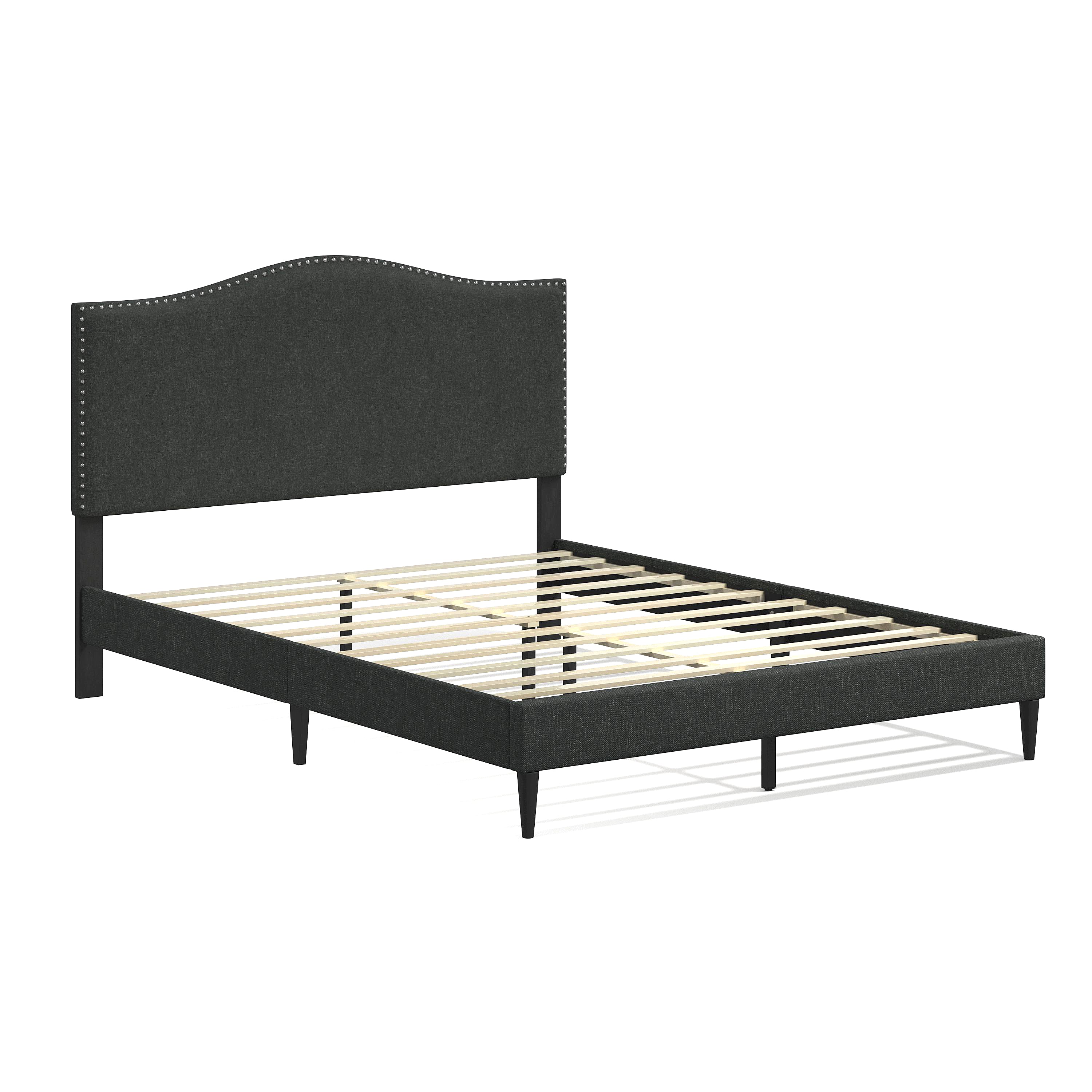Queen Platform Bed in Light Grey
