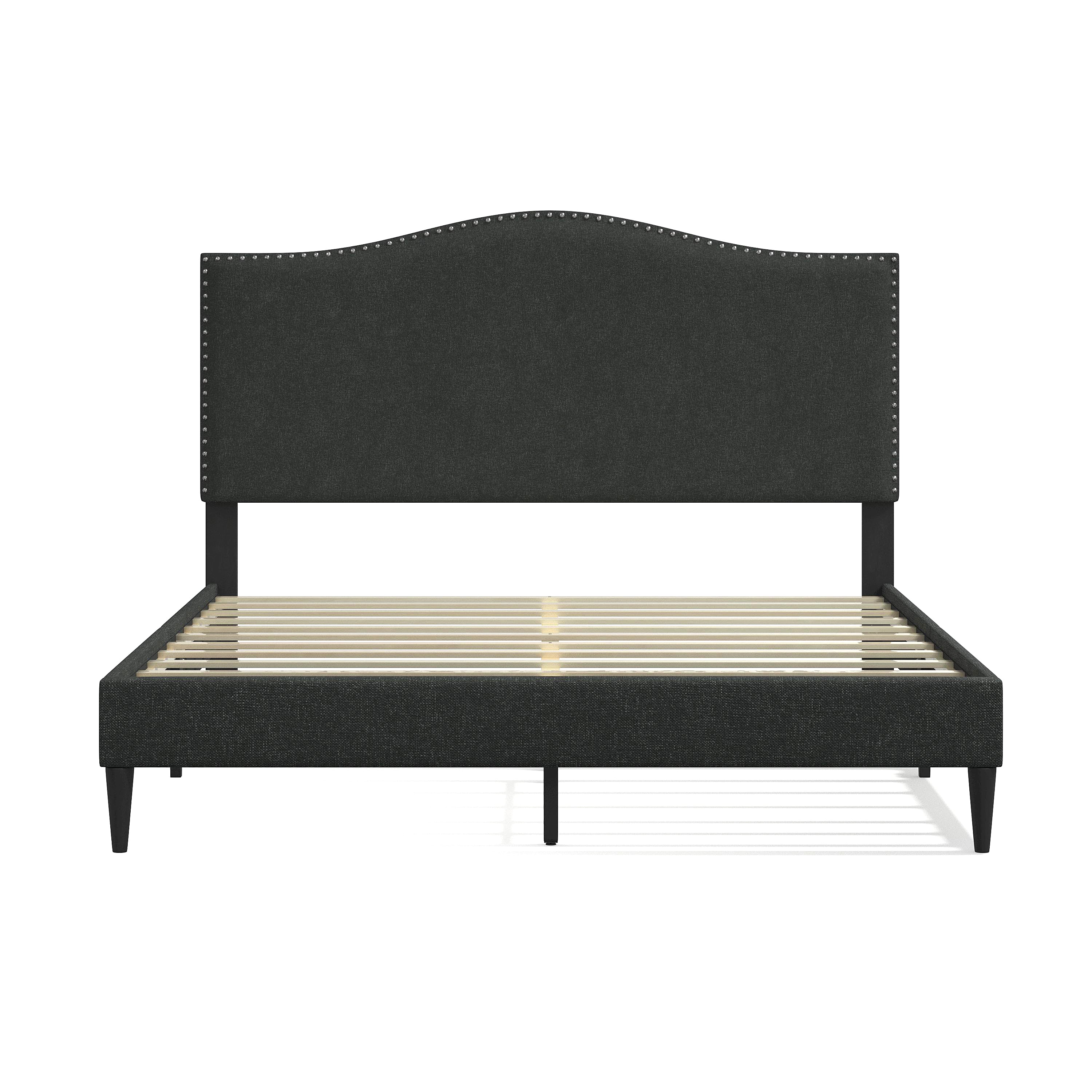 Queen Platform Bed in Light Grey