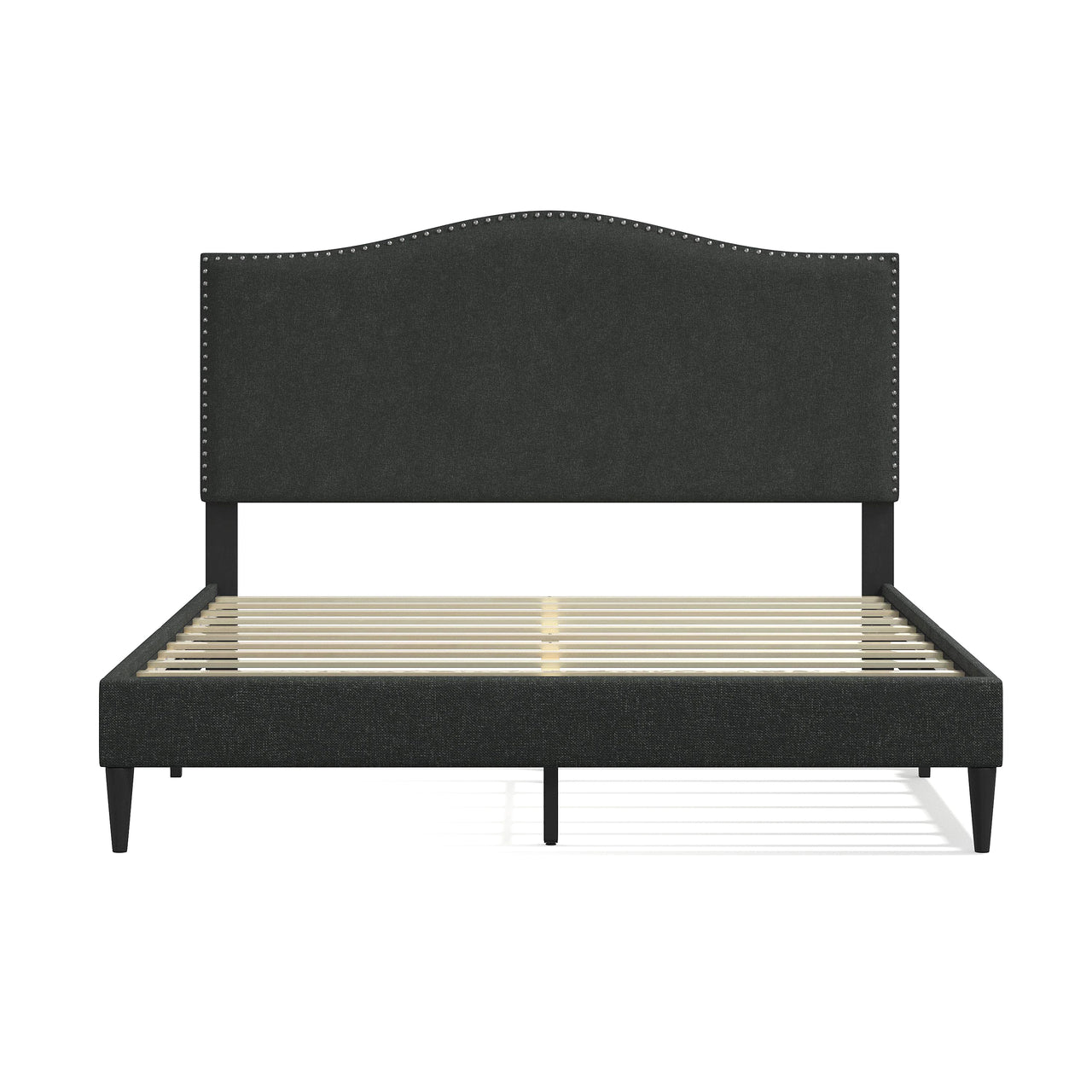Queen Platform Bed in Light Grey