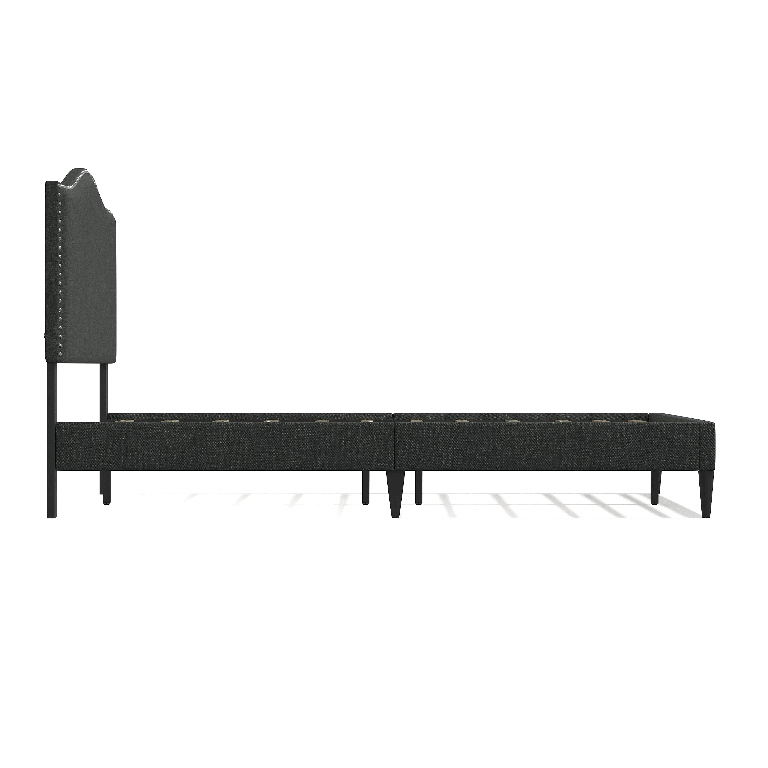 Queen Platform Bed in Light Grey