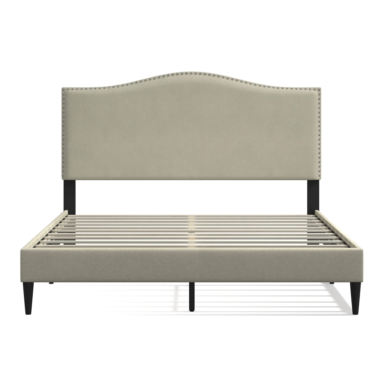 Queen Platform Bed in Beige