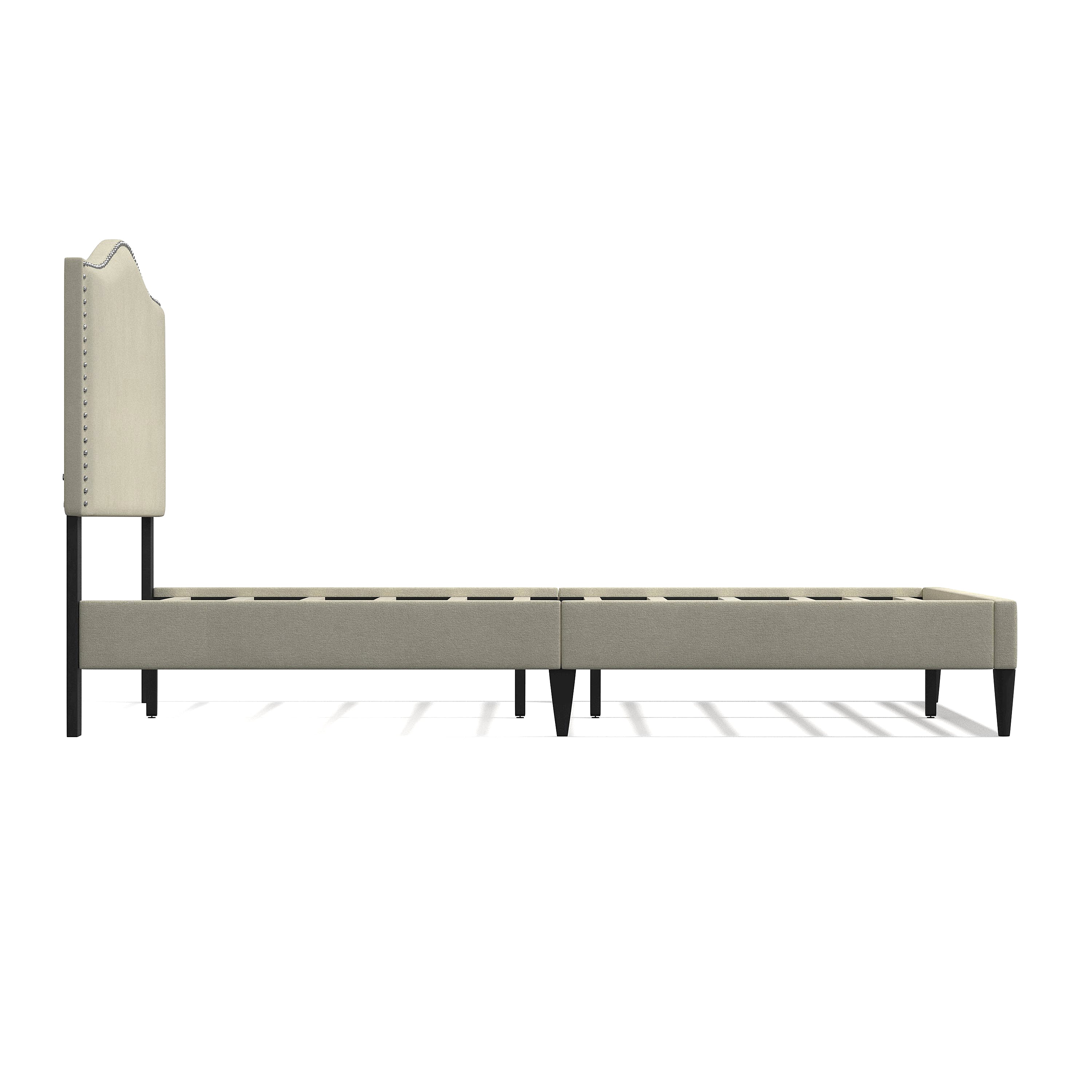 Queen Platform Bed in Beige