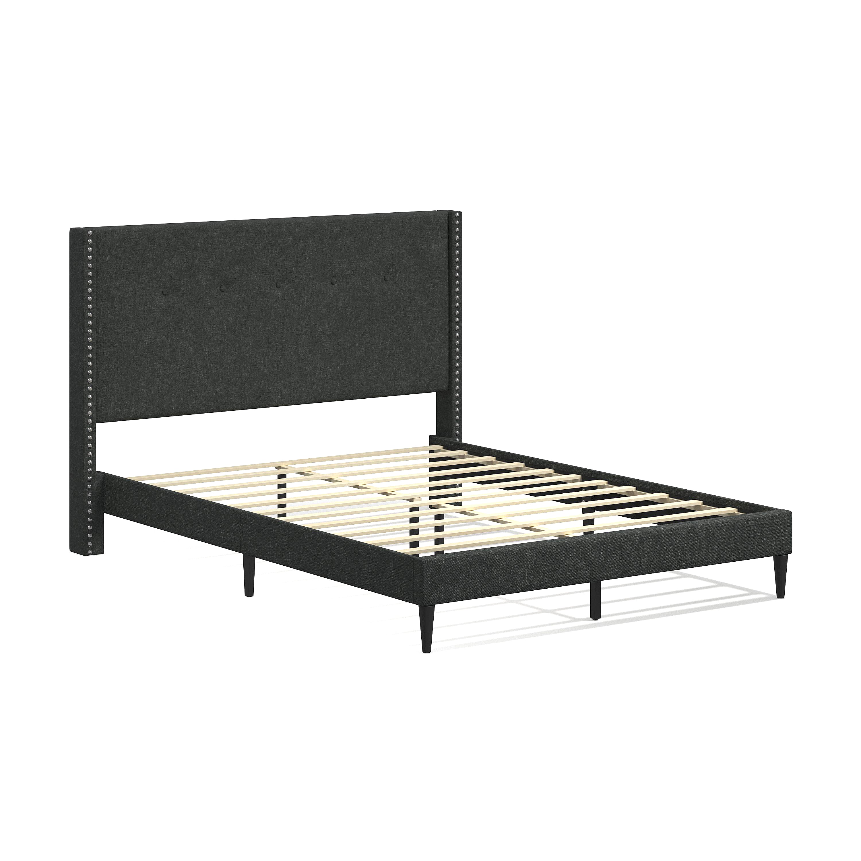 Queen Platform Bed in Gray