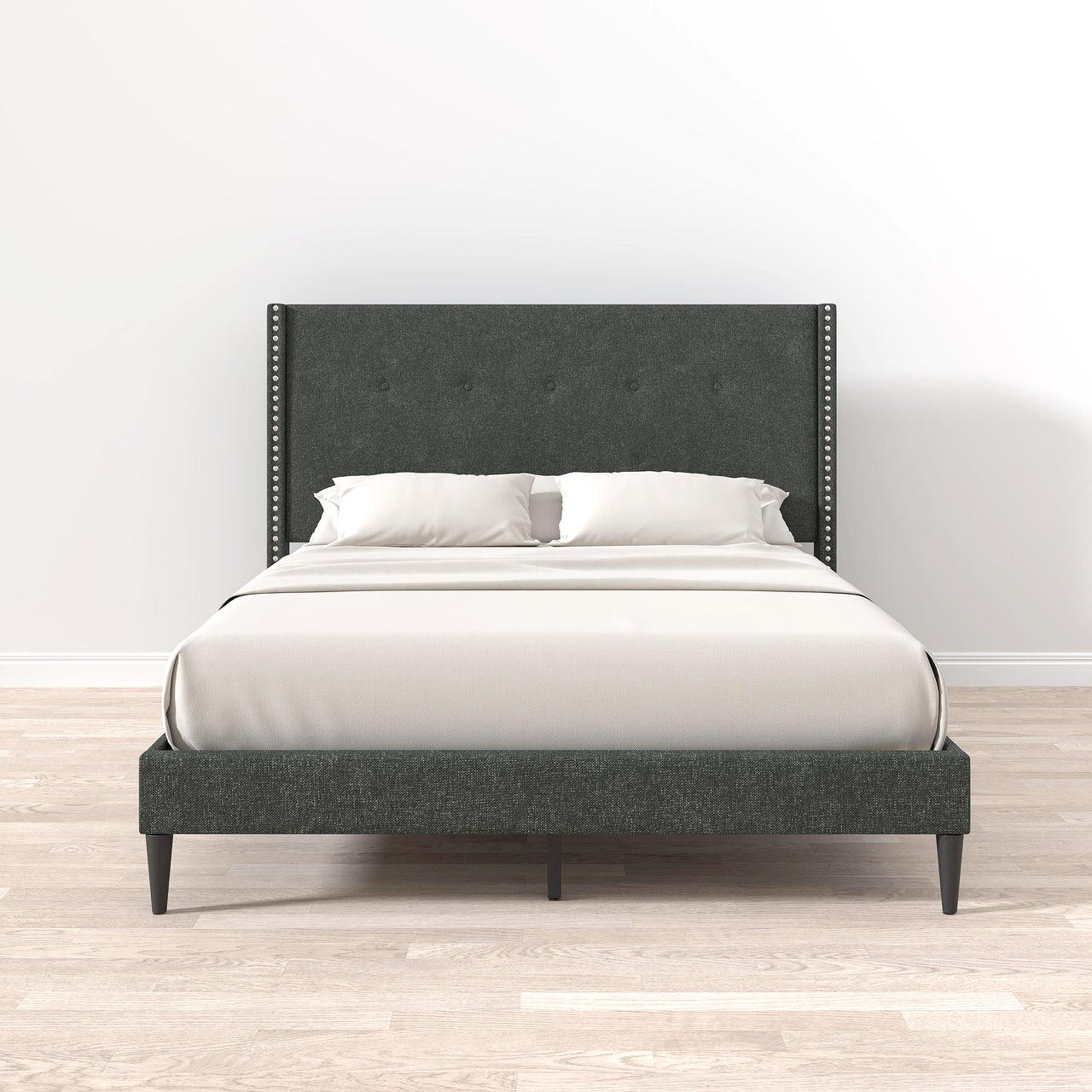 Queen Platform Bed in Gray