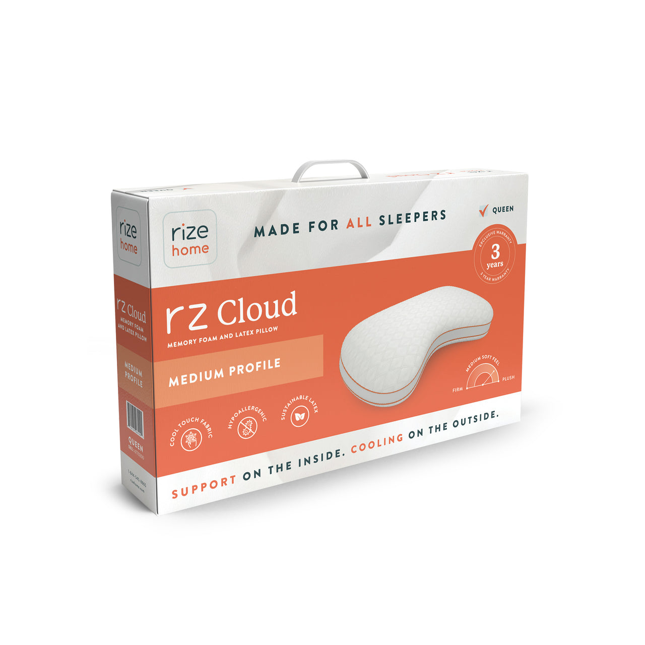 Rz Cloud Medium Profile Pillow by Rize Home