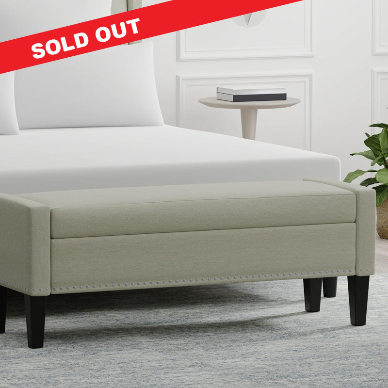 Storage Bench with Nailhead Trim