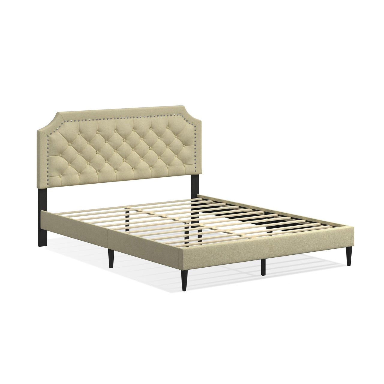 Hanfield Queen Upholstered Bed in Beige