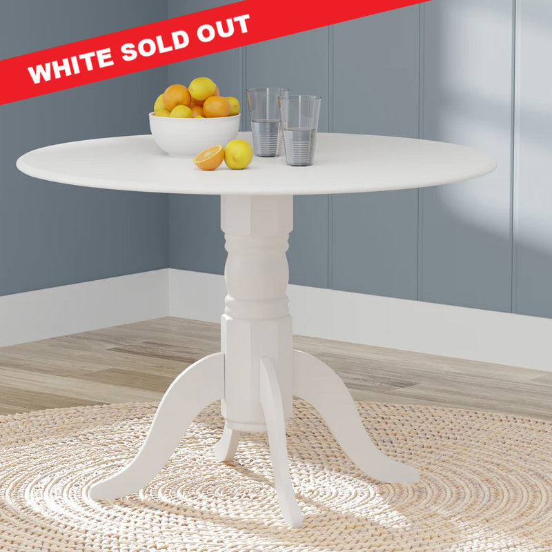 Round Dropleaf Table in 3 Different Colors