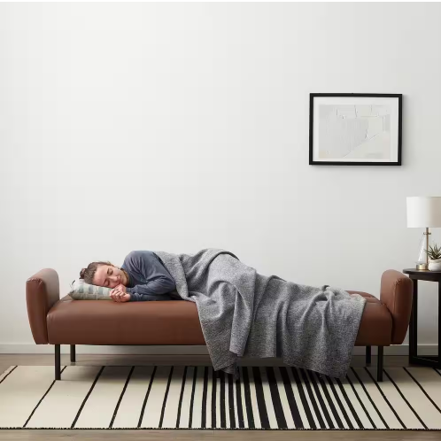 Caramel Faux Leather Futon by Lucid