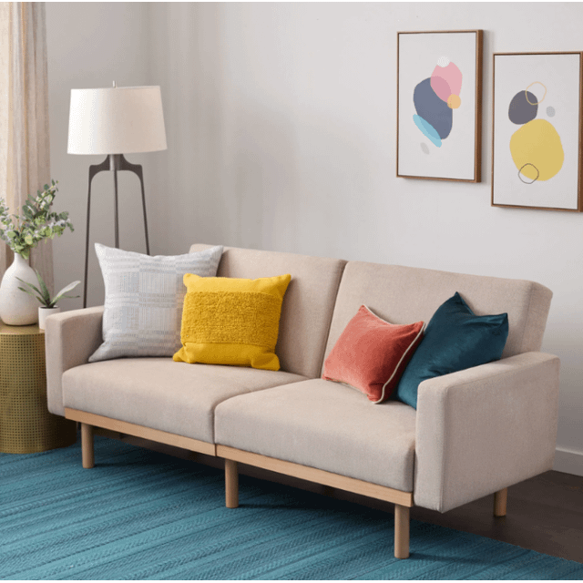 Futon with Wood Base by Malouf