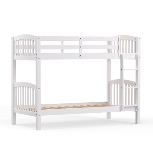 Curved TWIN OVER TWIN Bunk Bed in White