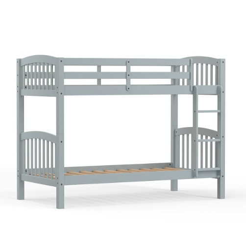 Curved TWIN OVER TWIN Bunk Bed in Grey